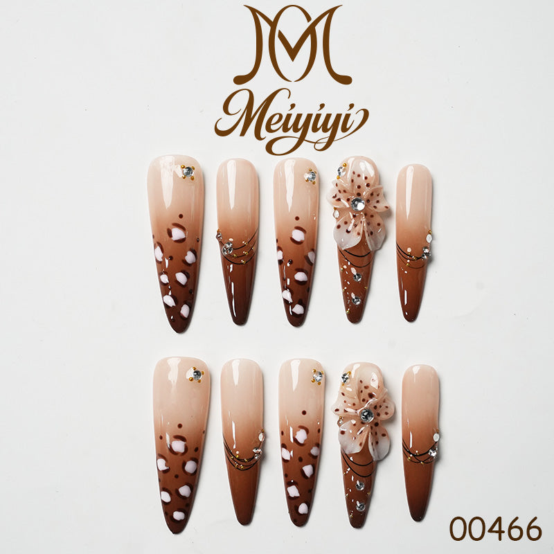 00466-MYY's designer original high-end design customized luxury hand-painted wearable nail art