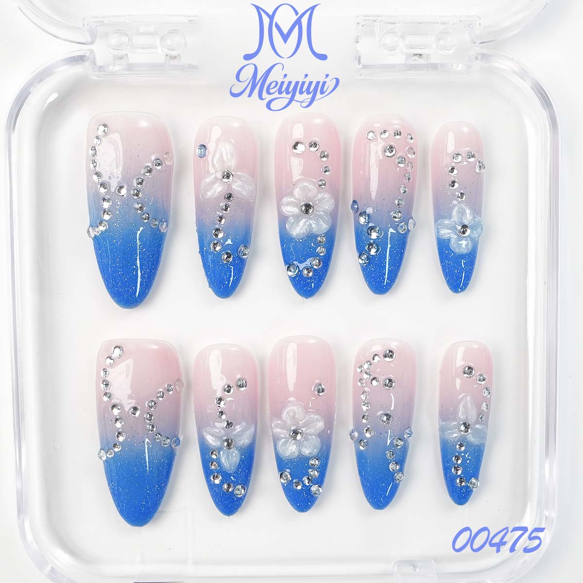 00475-MYY's designer original high-end design customized luxury hand-painted wearable nail art