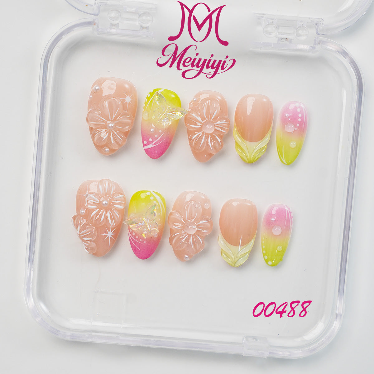 00488-MYY's designer original high-end design customized luxury hand-painted wearable nail art