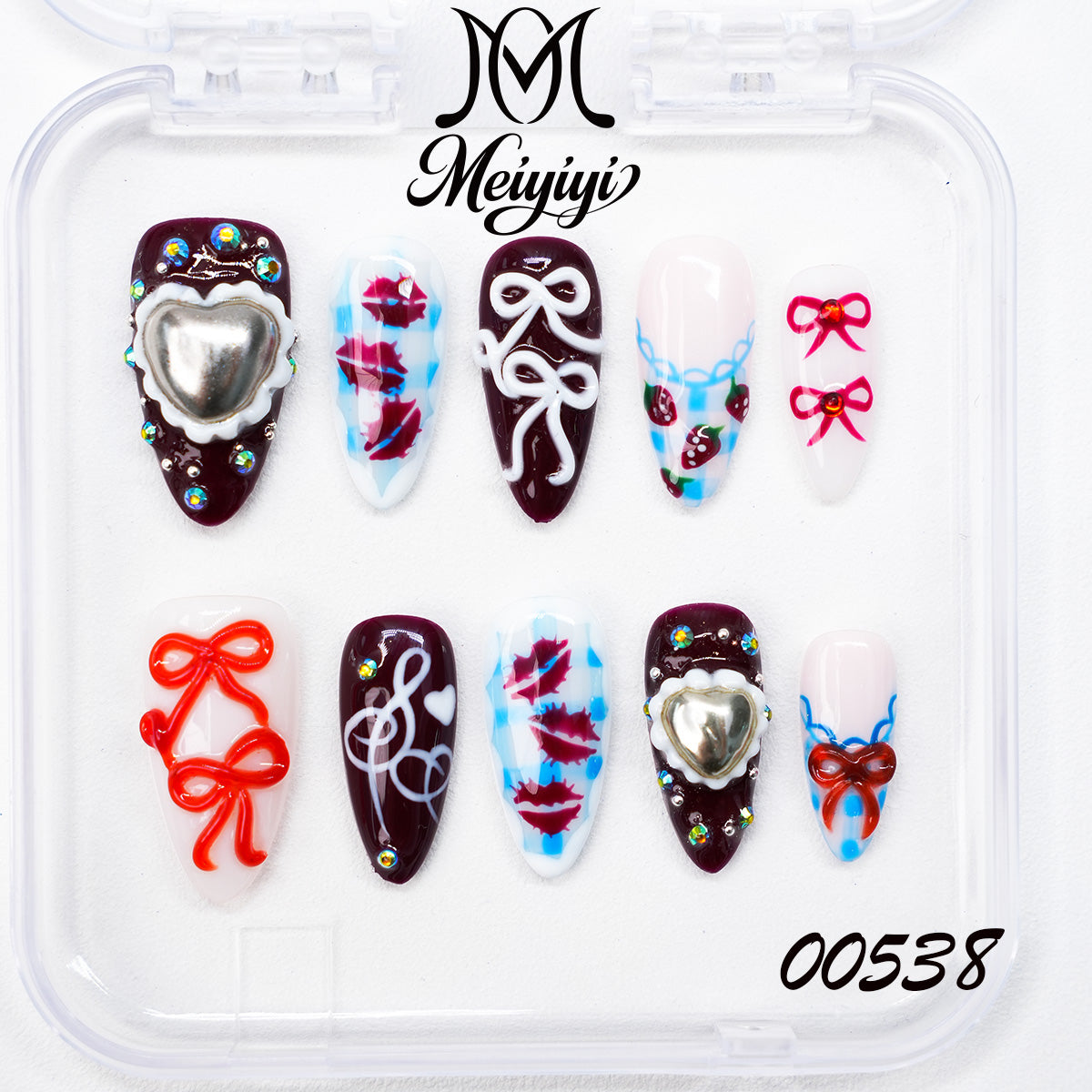 00538-MYY's designer original high-end design customized luxury hand-painted wearable nail art