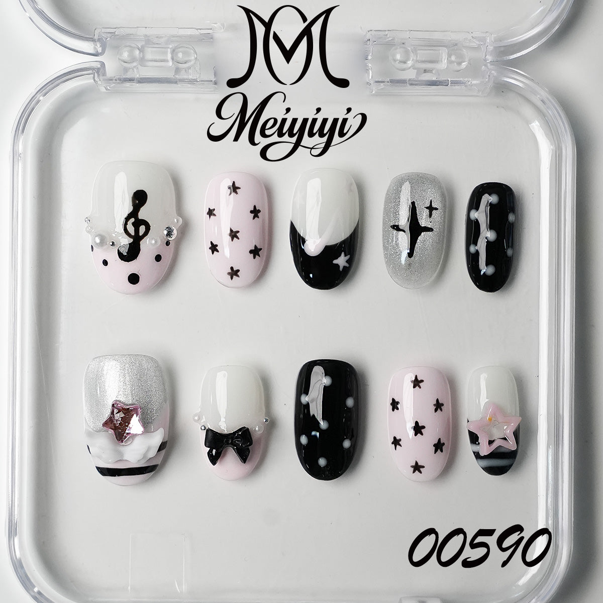 00590-MYY's designer original high-end design customized luxury hand-painted wearable nail art