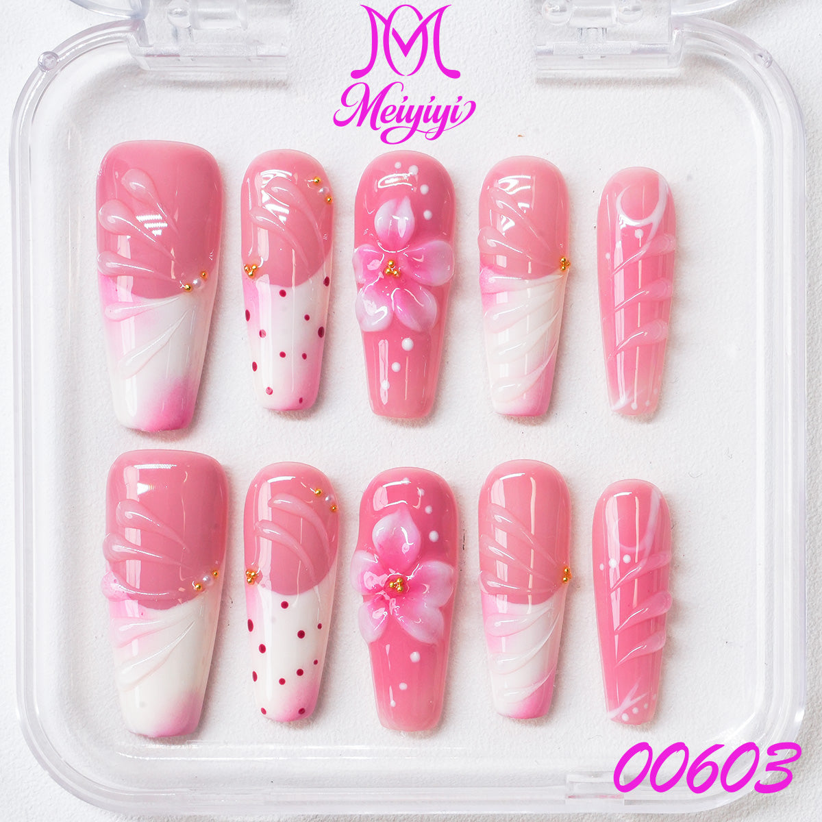 00603-MYY's designer original high-end design customized luxury hand-painted wearable nail art