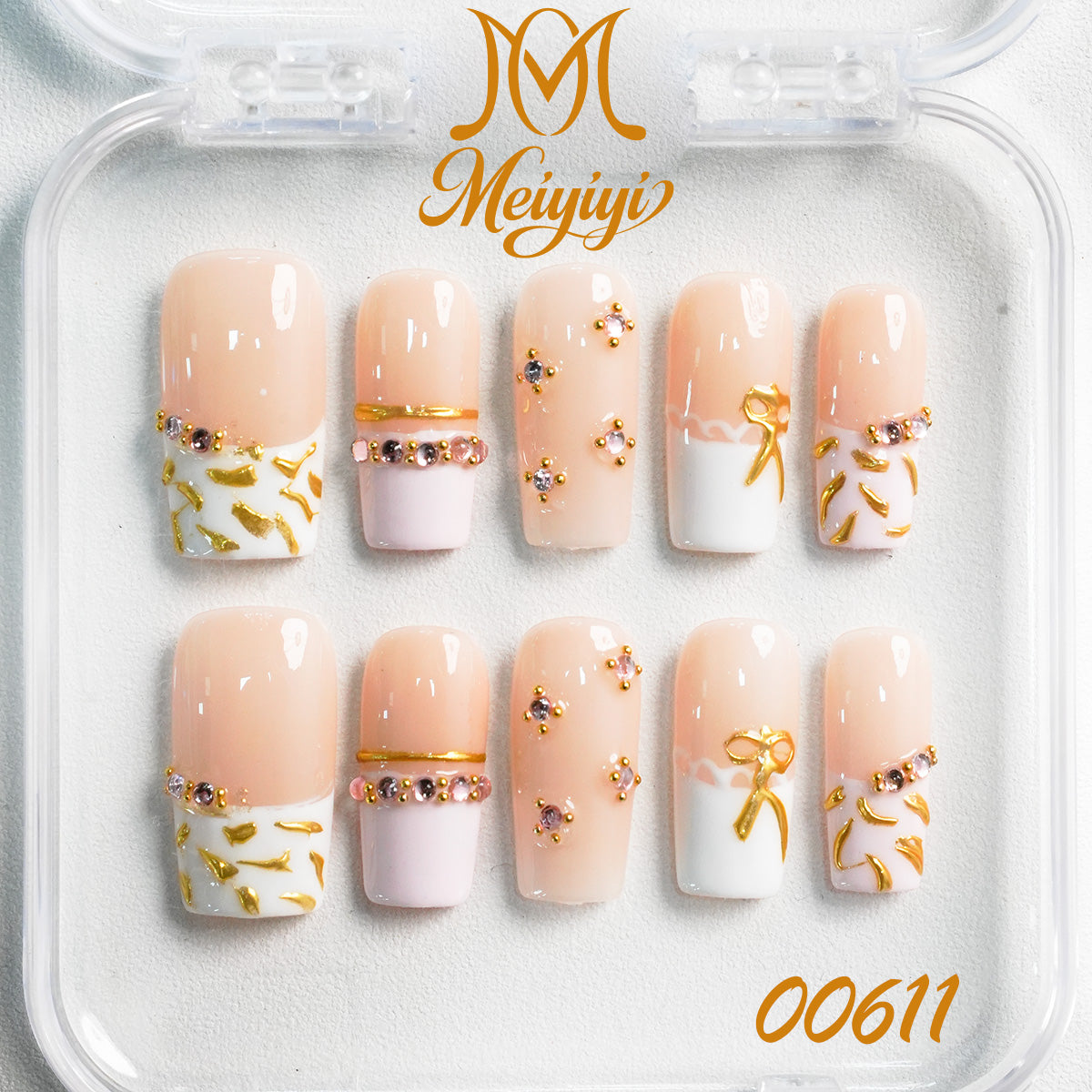 00611-MYY's designer original high-end design customized luxury hand-painted wearable nail art
