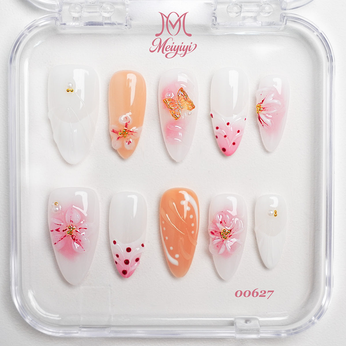00627-MYY's designer original high-end design customized luxury hand-painted wearable nail art