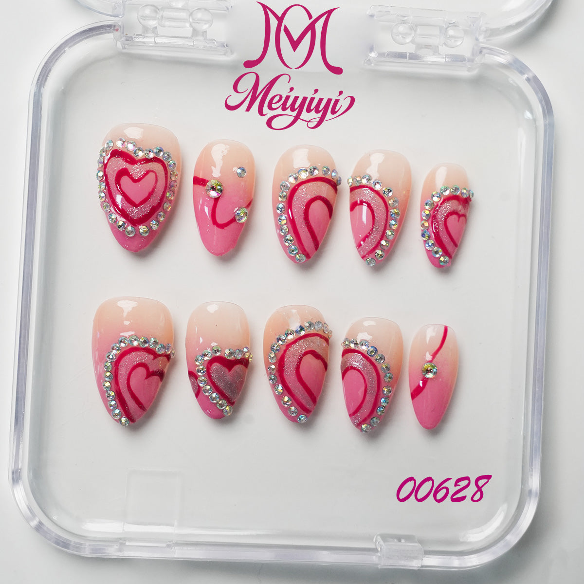 00628-MYY's designer original high-end design customized luxury hand-painted wearable nail art