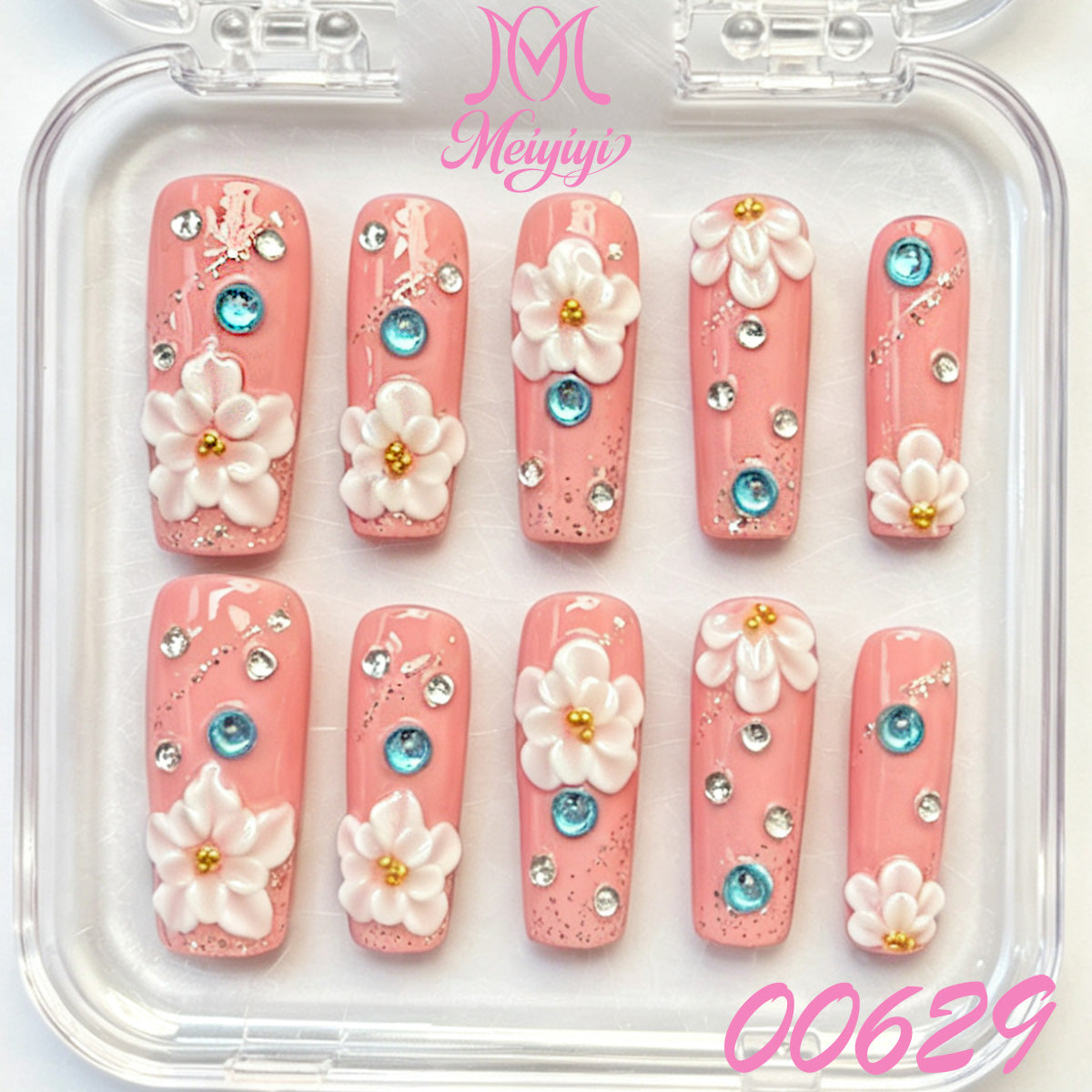 00629-MYY's designer original high-end design customized luxury hand-painted wearable nail art
