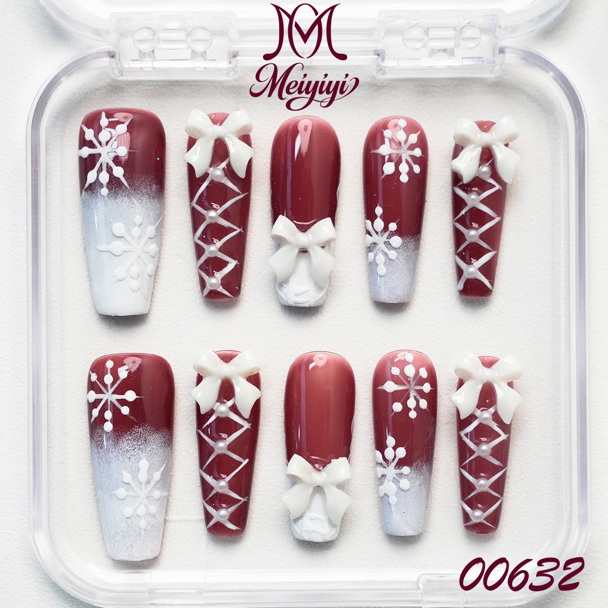 00632-MYY's designer original high-end design customized luxury hand-painted wearable nail art