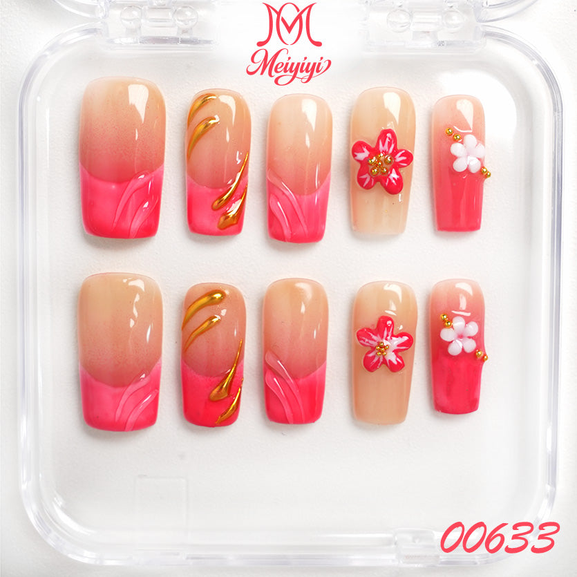 00633-MYY's designer original high-end design customized luxury hand-painted wearable nail art