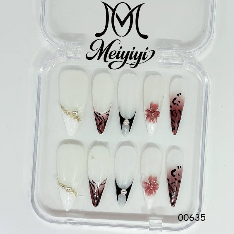 00635-MYY's designer original high-end design customized luxury hand-painted wearable nail art