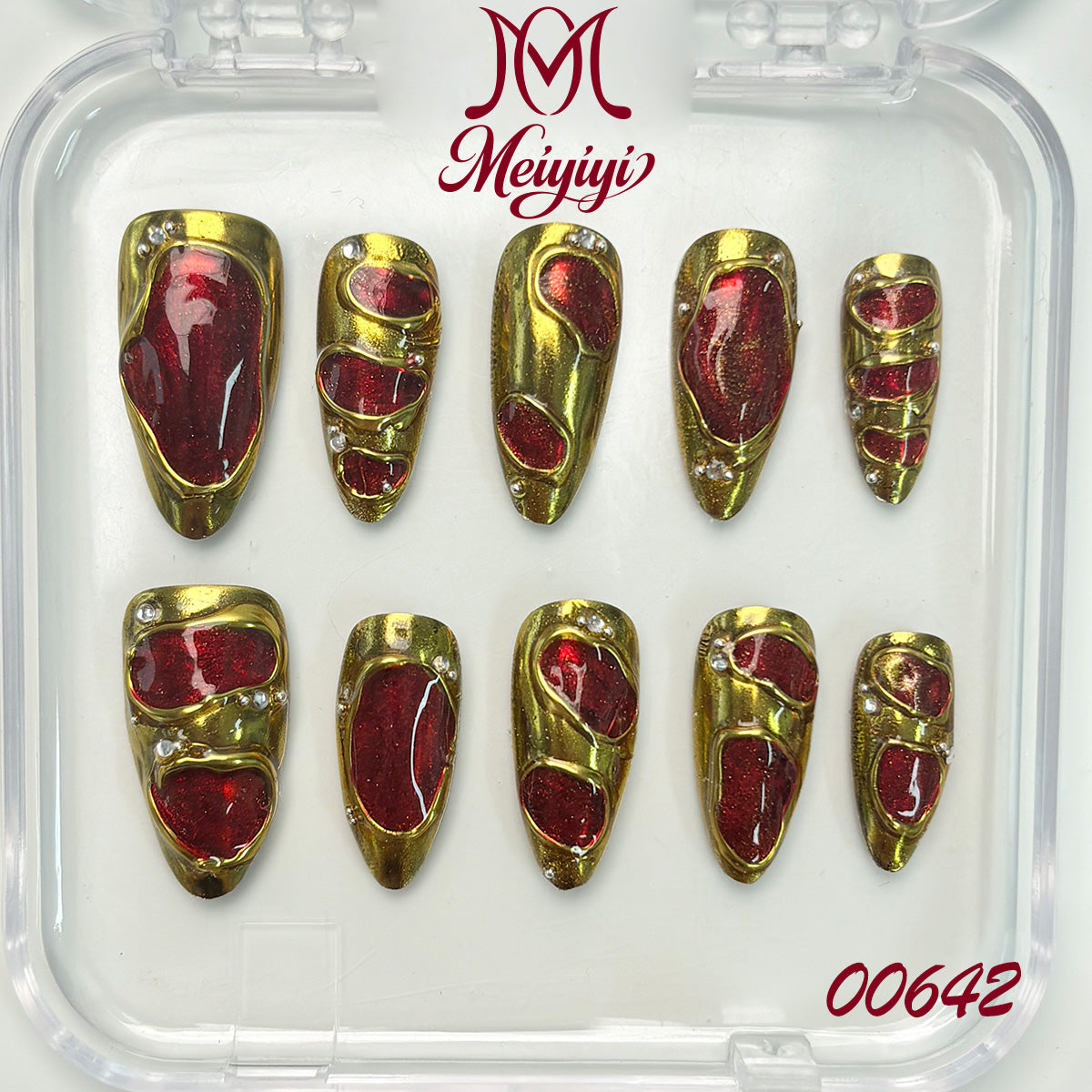 00642-MYY's designer original high-end design customized luxury hand-painted wearable nail art