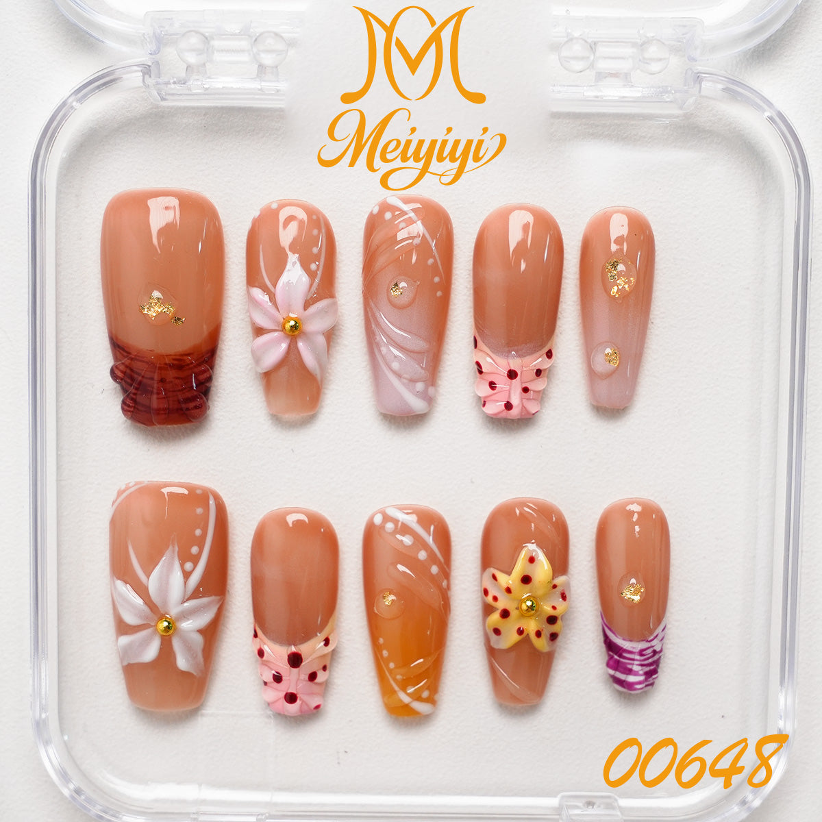 00648-MYY's designer original high-end design customized luxury hand-painted wearable nail art