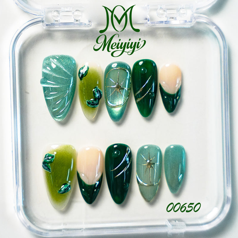 00650-MYY's designer original high-end design customized luxury hand-painted wearable nail art