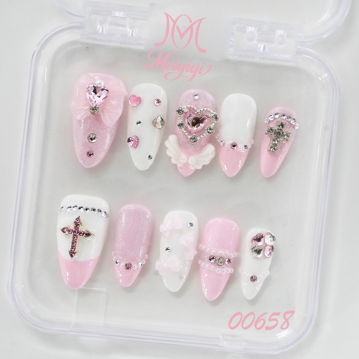 00658-MYY's designer original high-end design customized luxury hand-painted wearable nail art