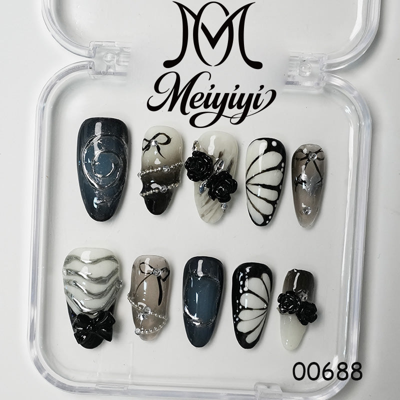 00688-MYY's designer original high-end design customized luxury hand-painted wearable nail art