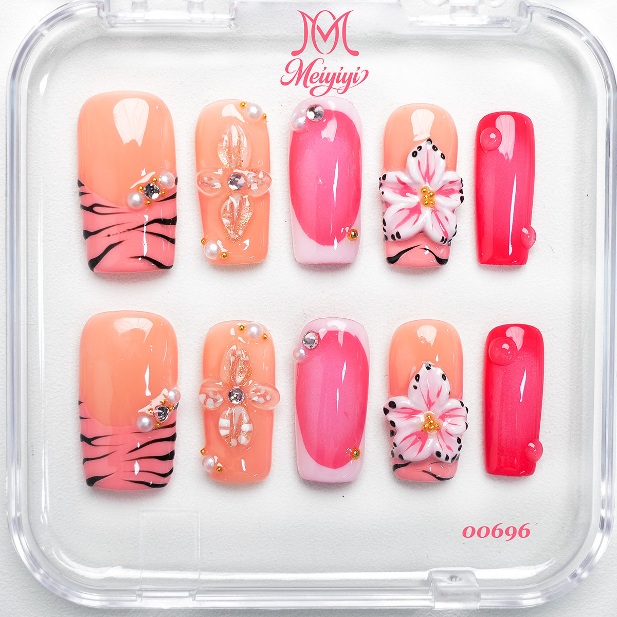 00696-MYY's designer original high-end design customized luxury hand-painted wearable nail art