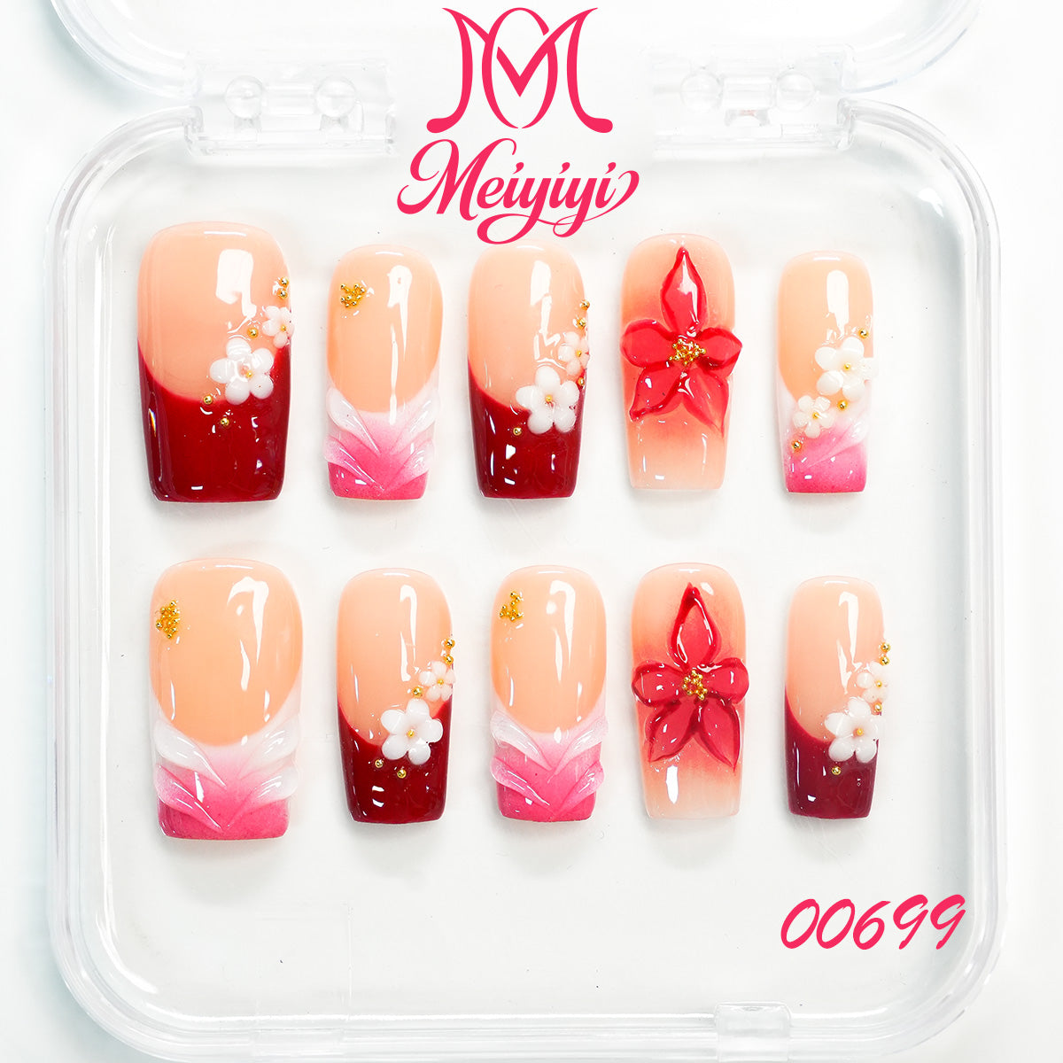 00699-MYY's designer original high-end design customized luxury hand-painted wearable nail art