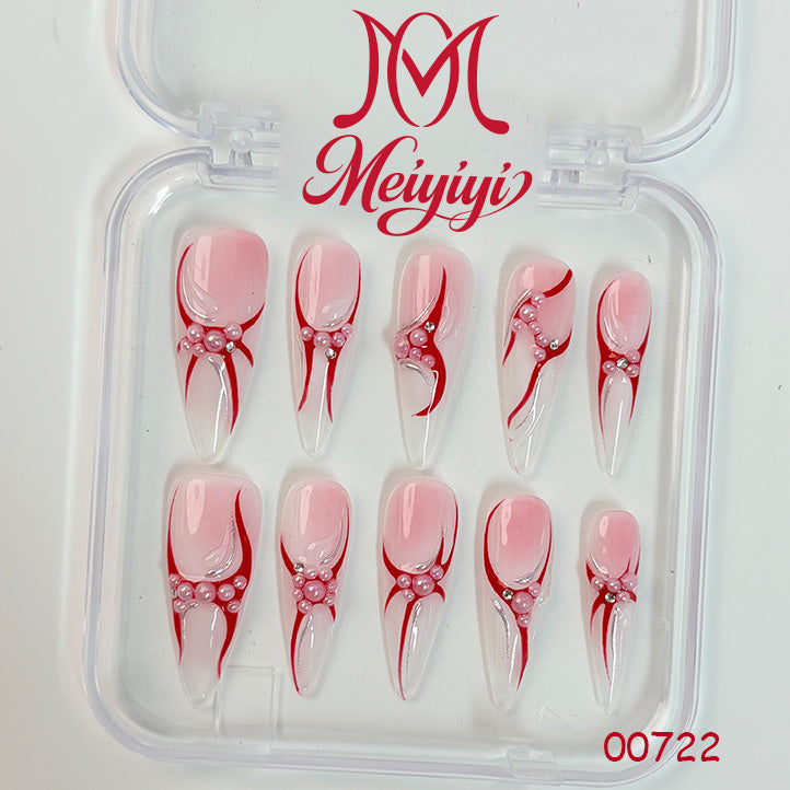 00722-MYY's designer original high-end design customized luxury hand-painted wearable nail art