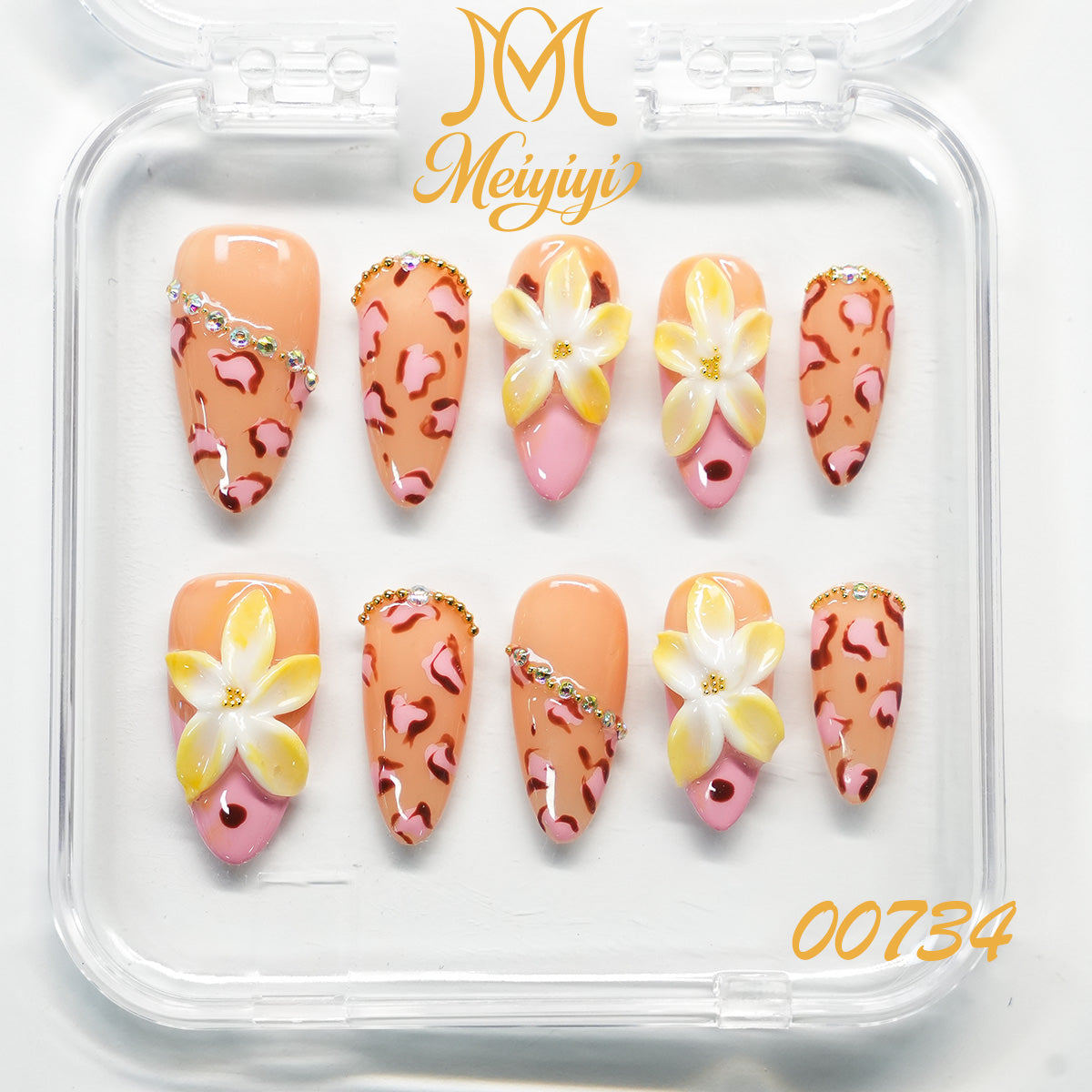 00734-MYY's designer original high-end design customized luxury hand-painted wearable nail art