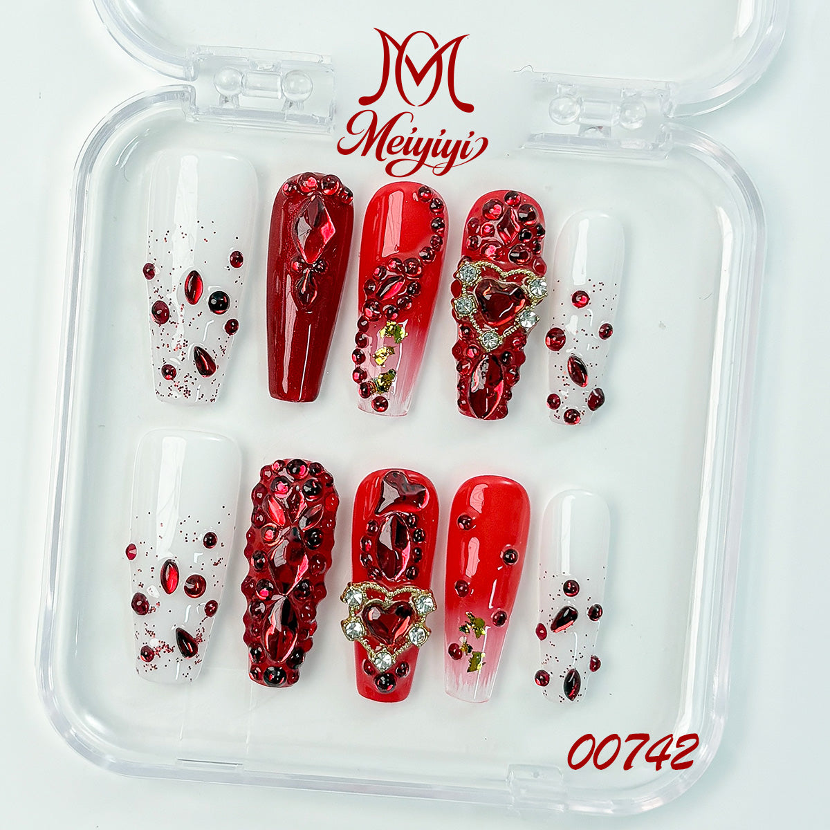 00742-MYY's designer original high-end design customized luxury hand-painted wearable nail art
