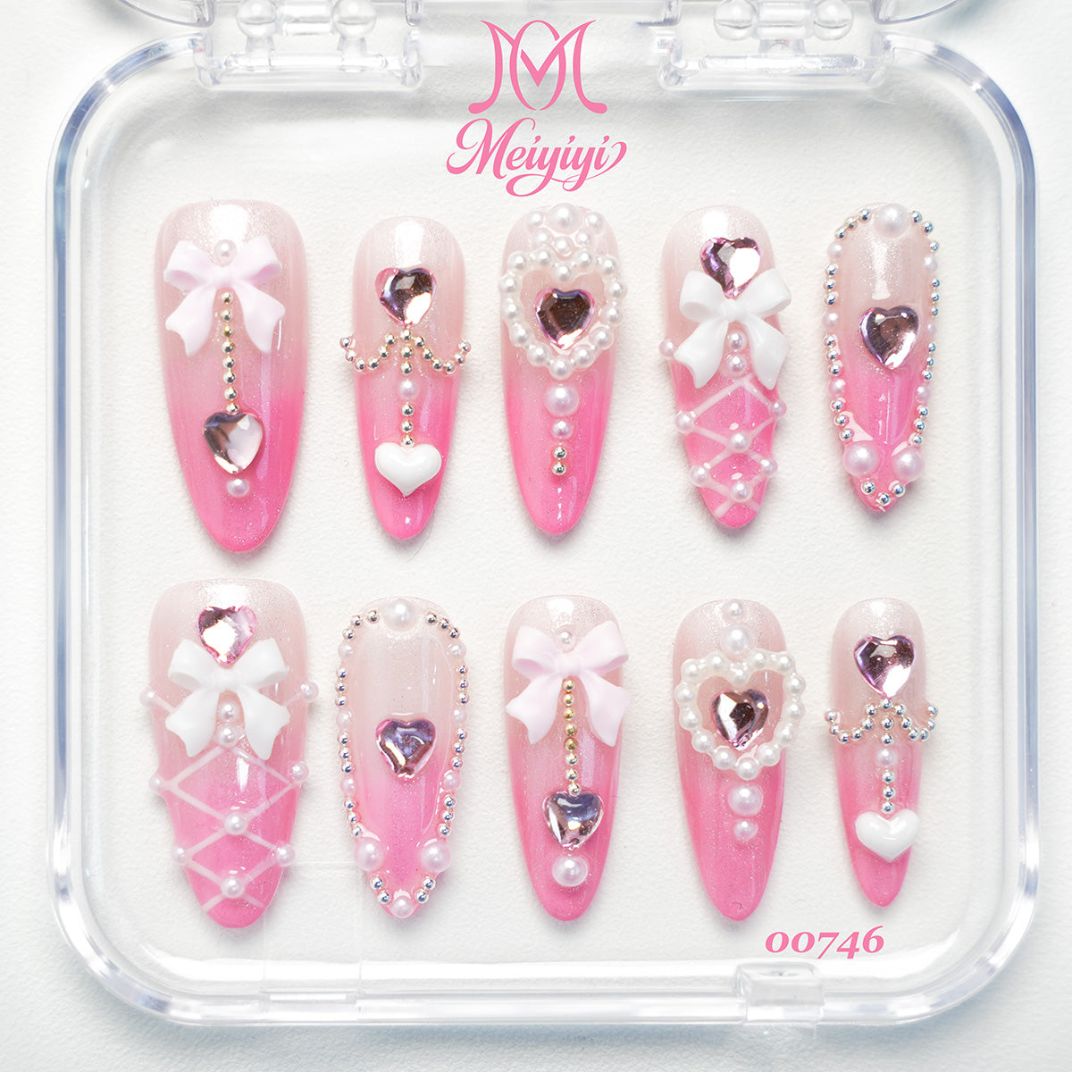 00746-MYY's designer original high-end design customized luxury hand-painted wearable nail art