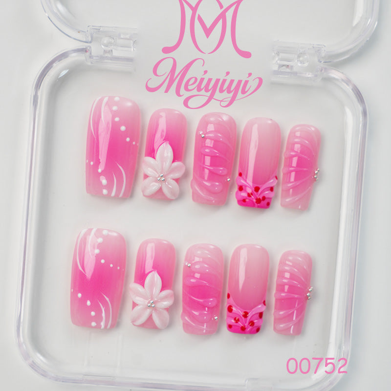 00752-MYY's designer original high-end design customized luxury hand-painted wearable nail art