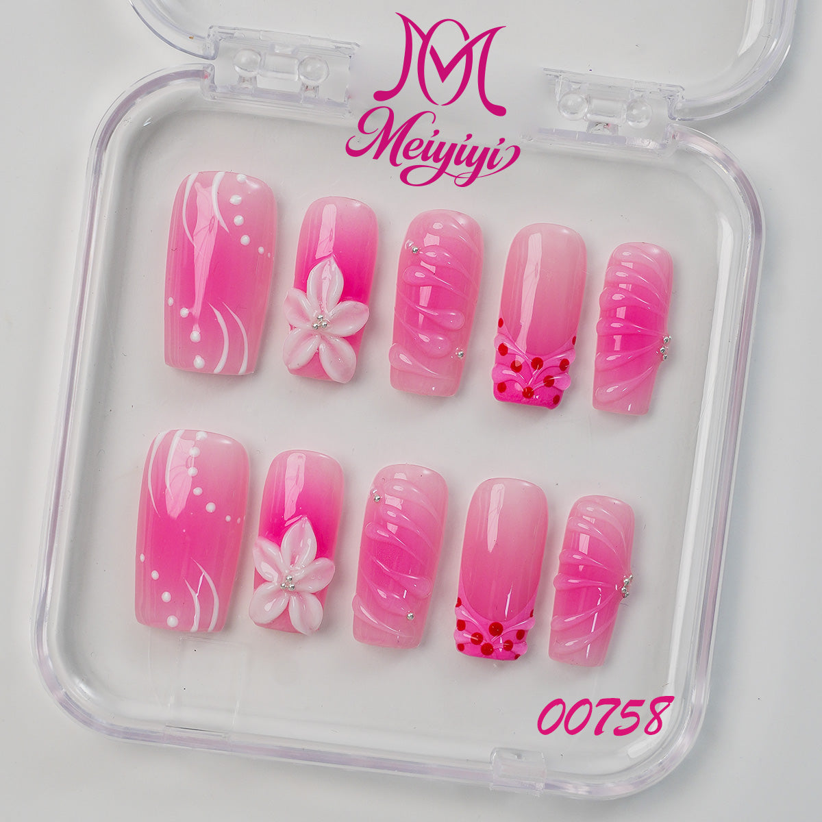 00758-MYY's designer original high-end design customized luxury hand-painted wearable nail art