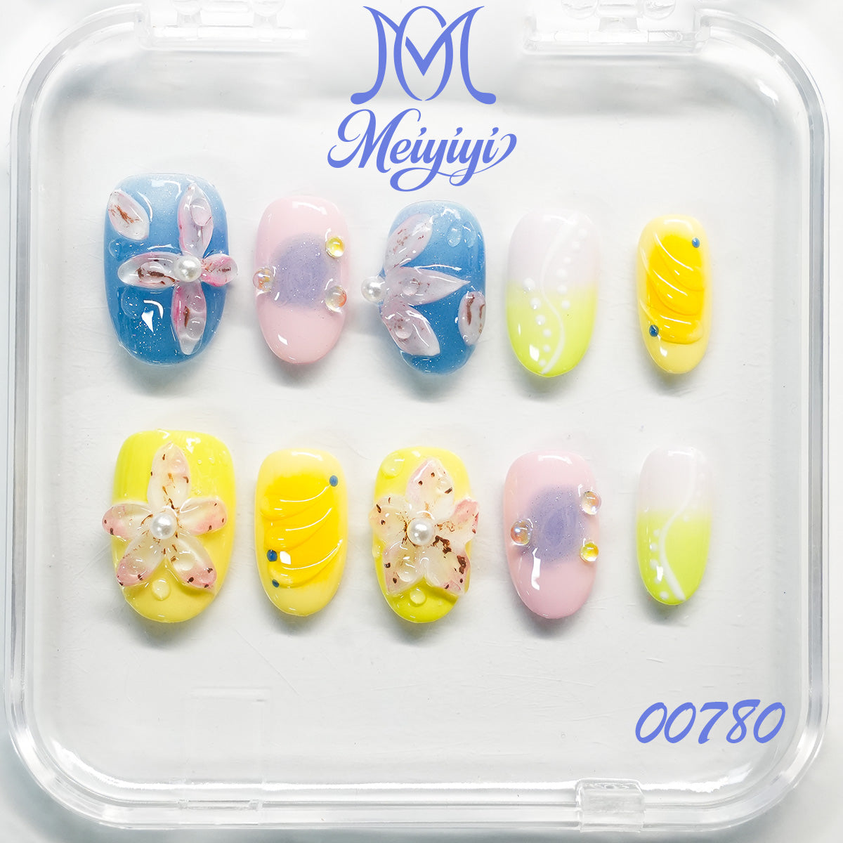 00780-MYY's designer original high-end design customized luxury hand-painted wearable nail art