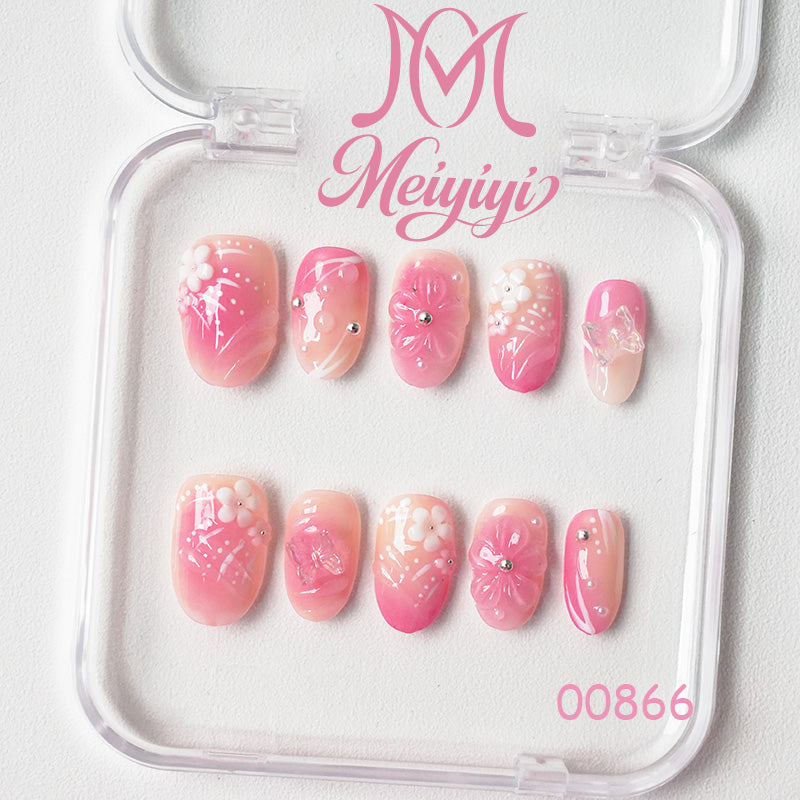 00866-MYY's designer original high-end design customized luxury hand-painted wearable nail art