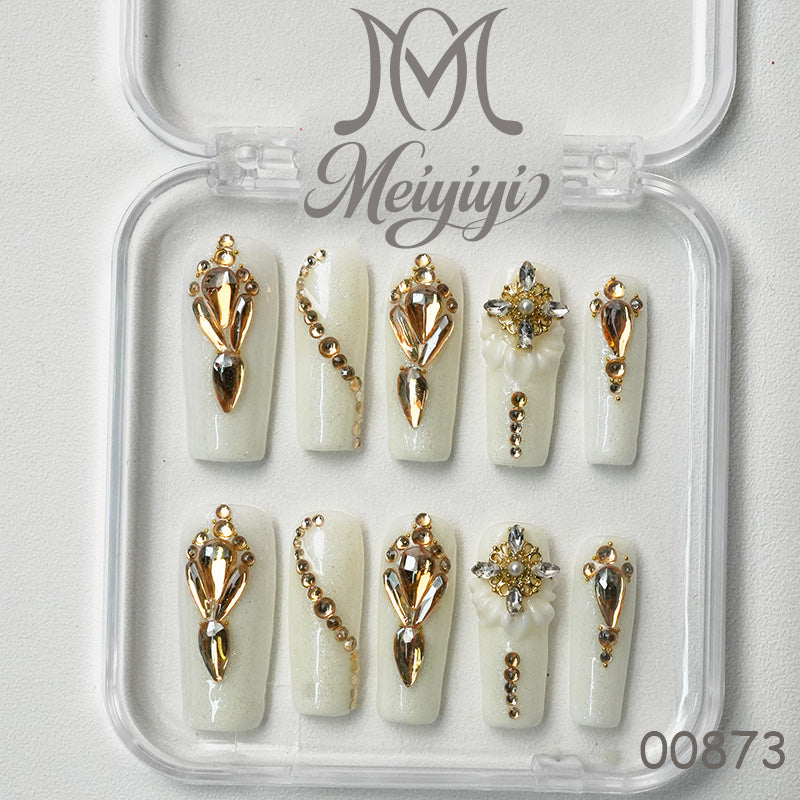 00873-MYY's designer original high-end design customized luxury hand-painted wearable nail art