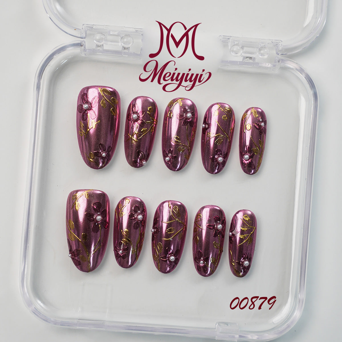 00879-MYY's designer original high-end design customized luxury hand-painted wearable nail art