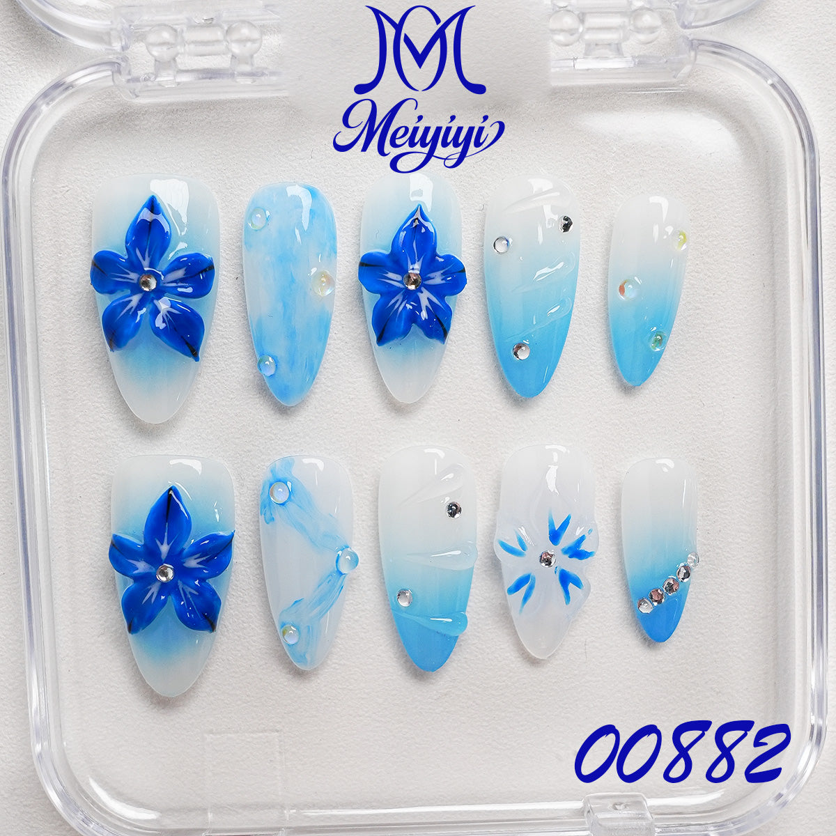 00882-MYY's designer original high-end design customized luxury hand-painted wearable nail art