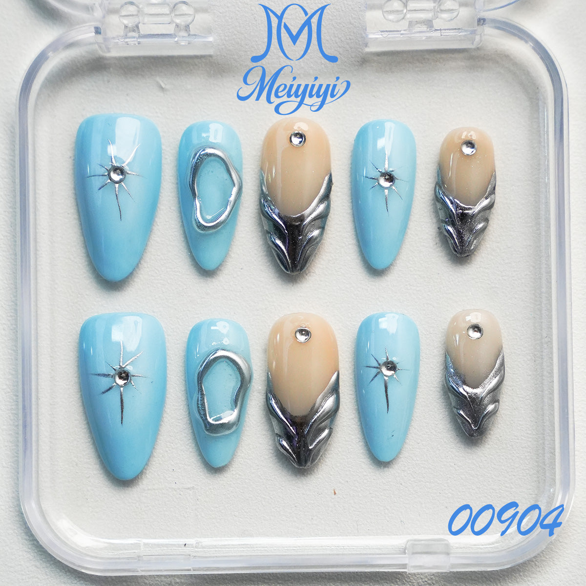 00904-MYY's designer original high-end design customized luxury hand-painted wearable nail art