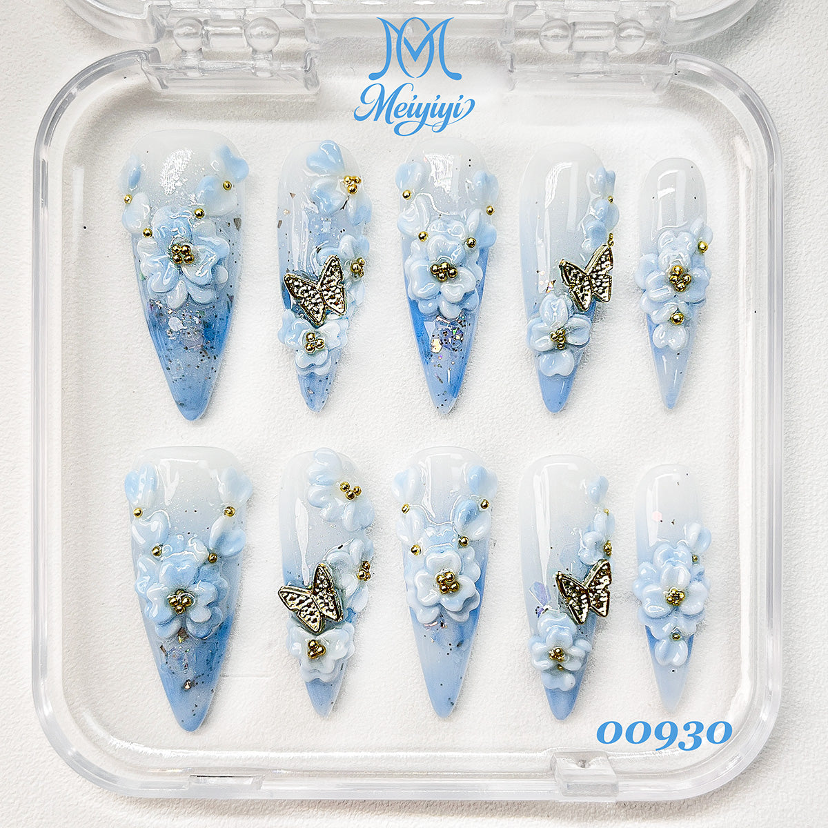00930-MYY's designer original high-end design customized luxury hand-painted wearable nail art