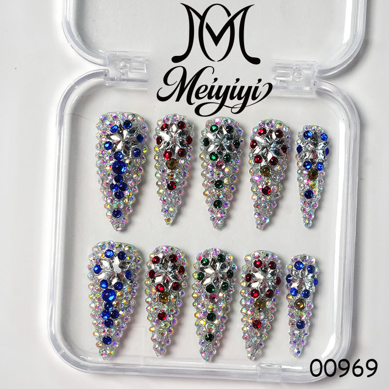 00969-MYY's designer original high-end design customized luxury hand-painted wearable nail art