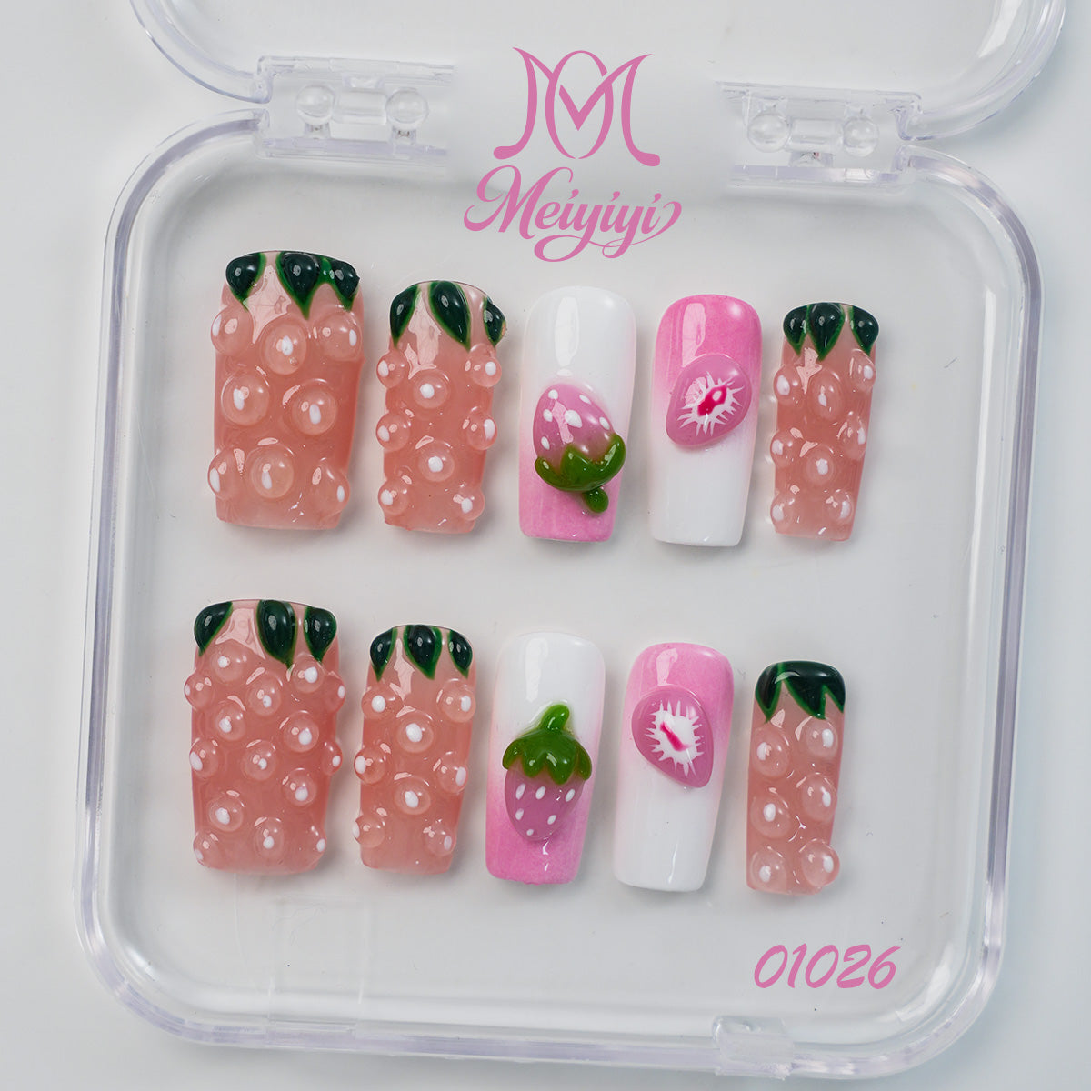 01026-MYY's designer original high-end design customized luxury hand-painted wearable nail art