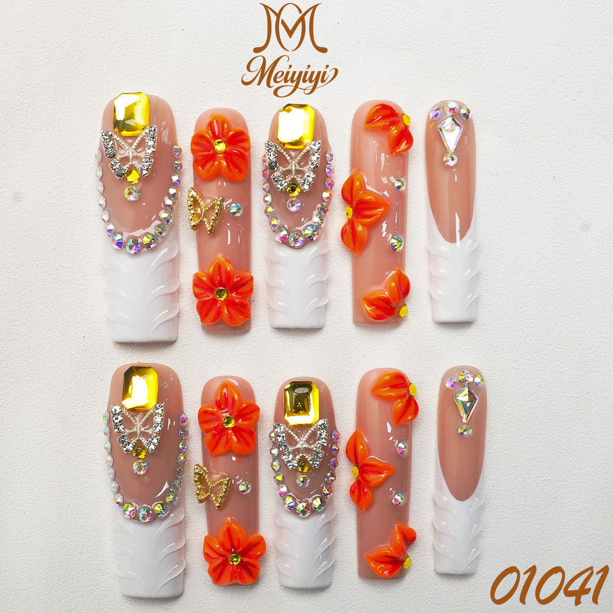 01041-MYY's designer original high-end design customized luxury hand-painted wearable nail art