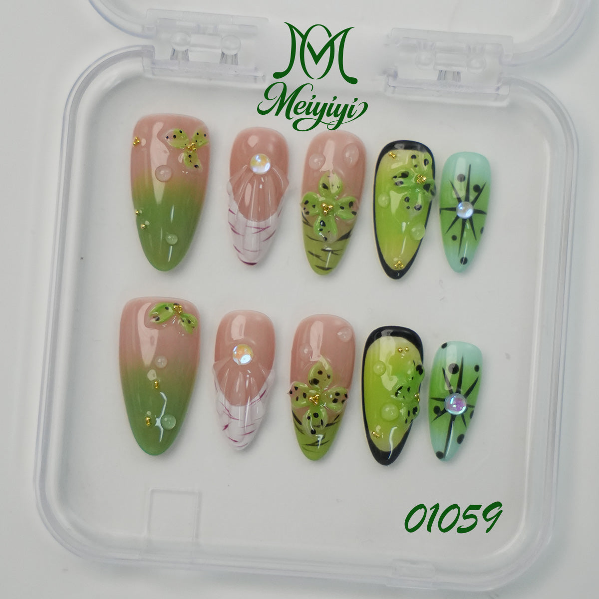 01059-MYY's designer original high-end design customized luxury hand-painted wearable nail art