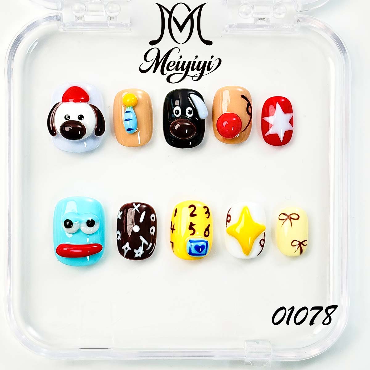 01078-MYY's designer original high-end design customized luxury hand-painted wearable nail art