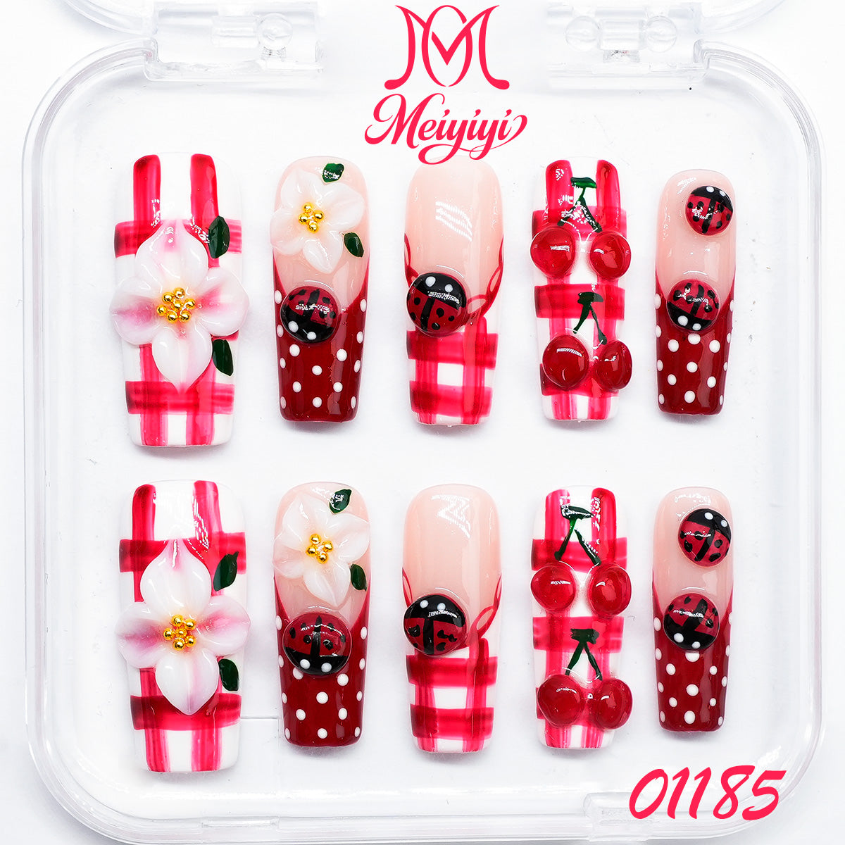 01185-MYY's designer original high-end design customized luxury hand-painted wearable nail art
