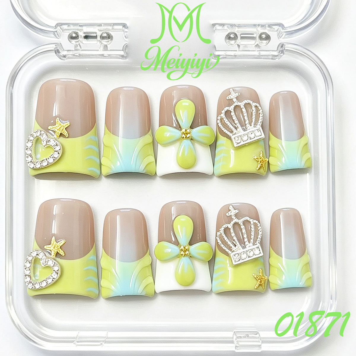 01871-MYY's designer original high-end design customized luxury hand-painted wearable nail art