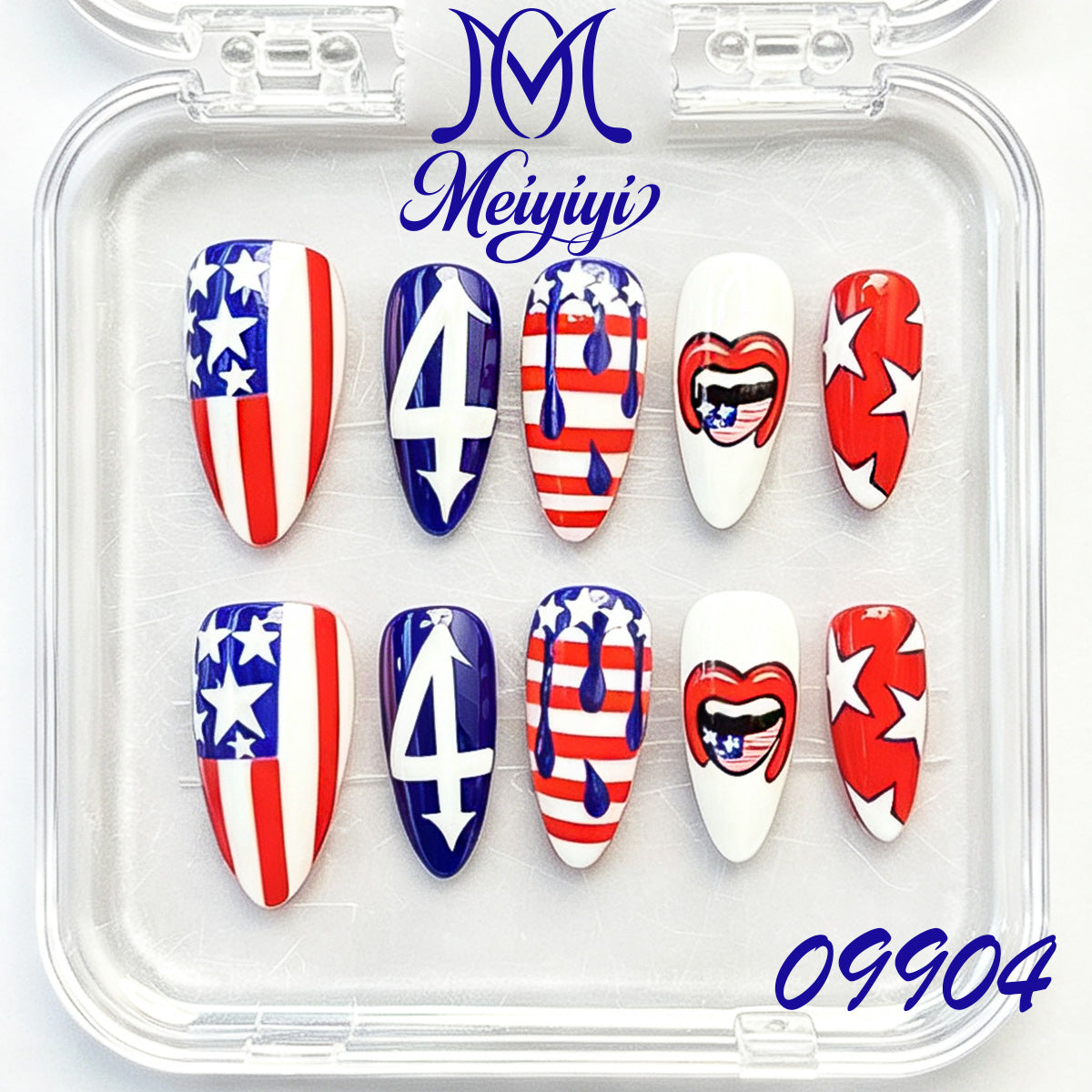 09904-MYY's designer original high-end design customized luxury hand-painted wearable nail art