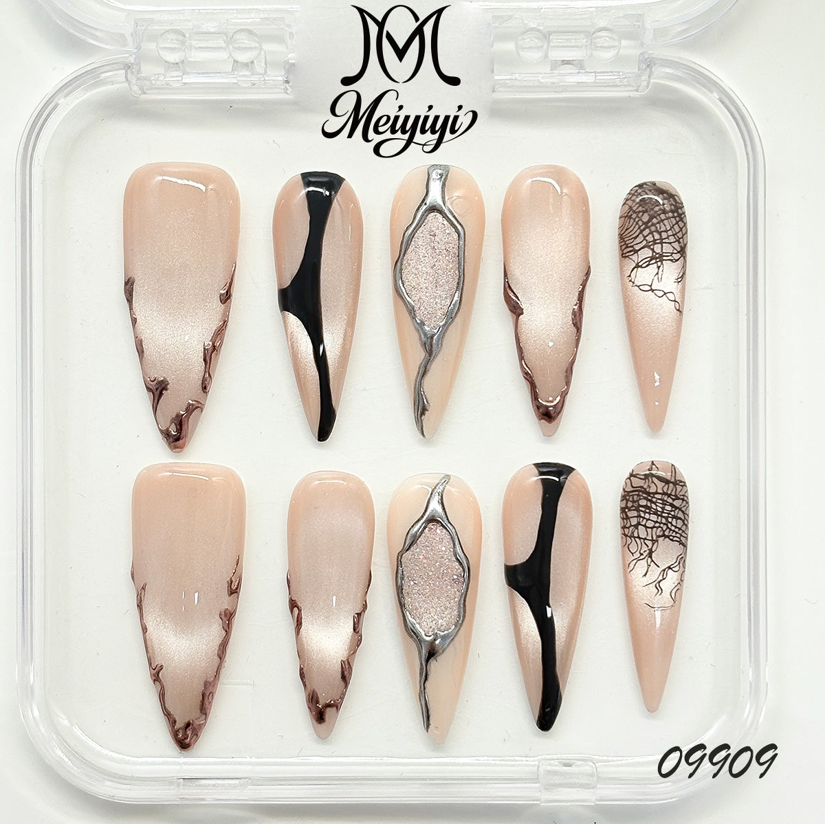 09909-MYY's designer original high-end design customized luxury hand-painted wearable nail art