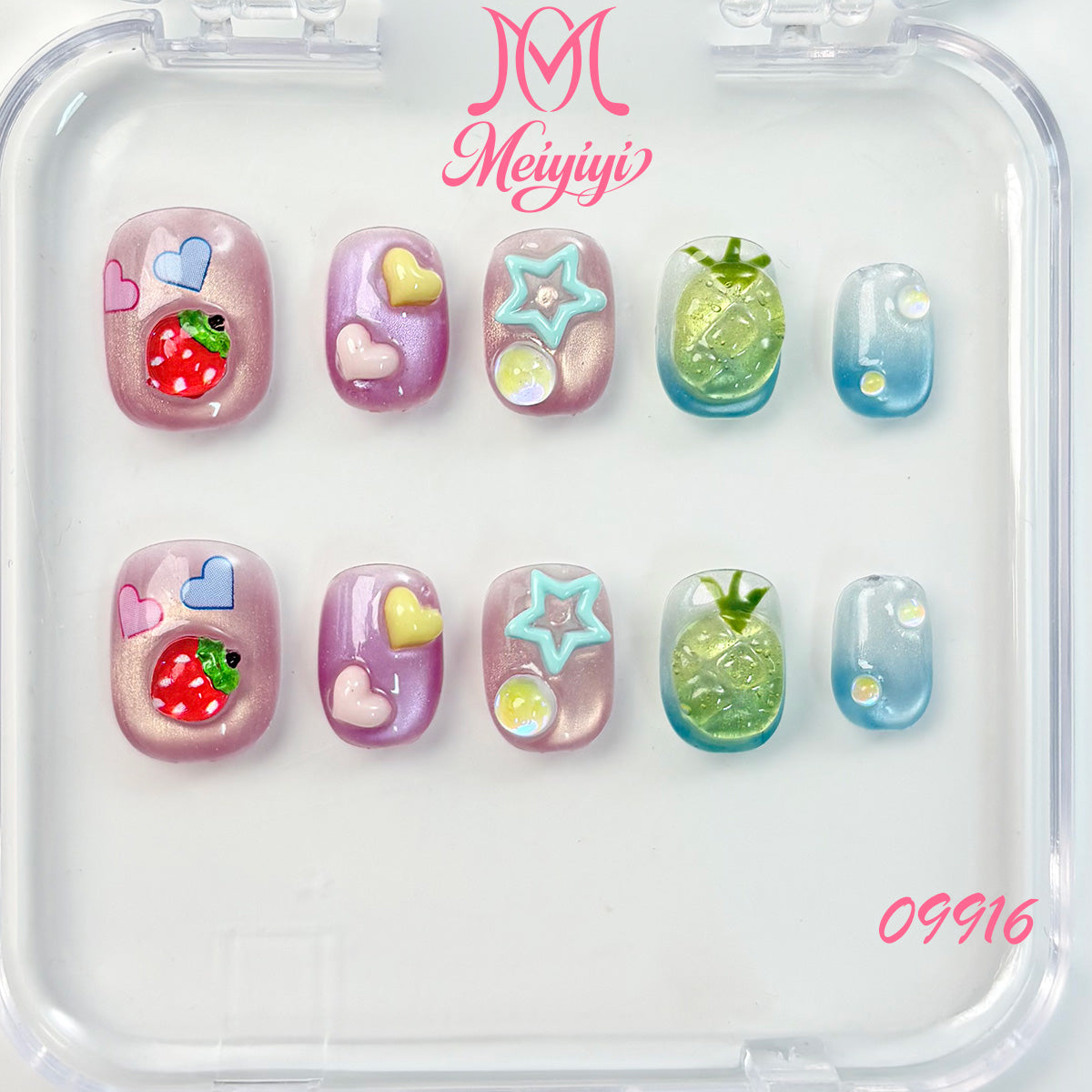 09916-MYY's designer original high-end design customized luxury hand-painted wearable nail art