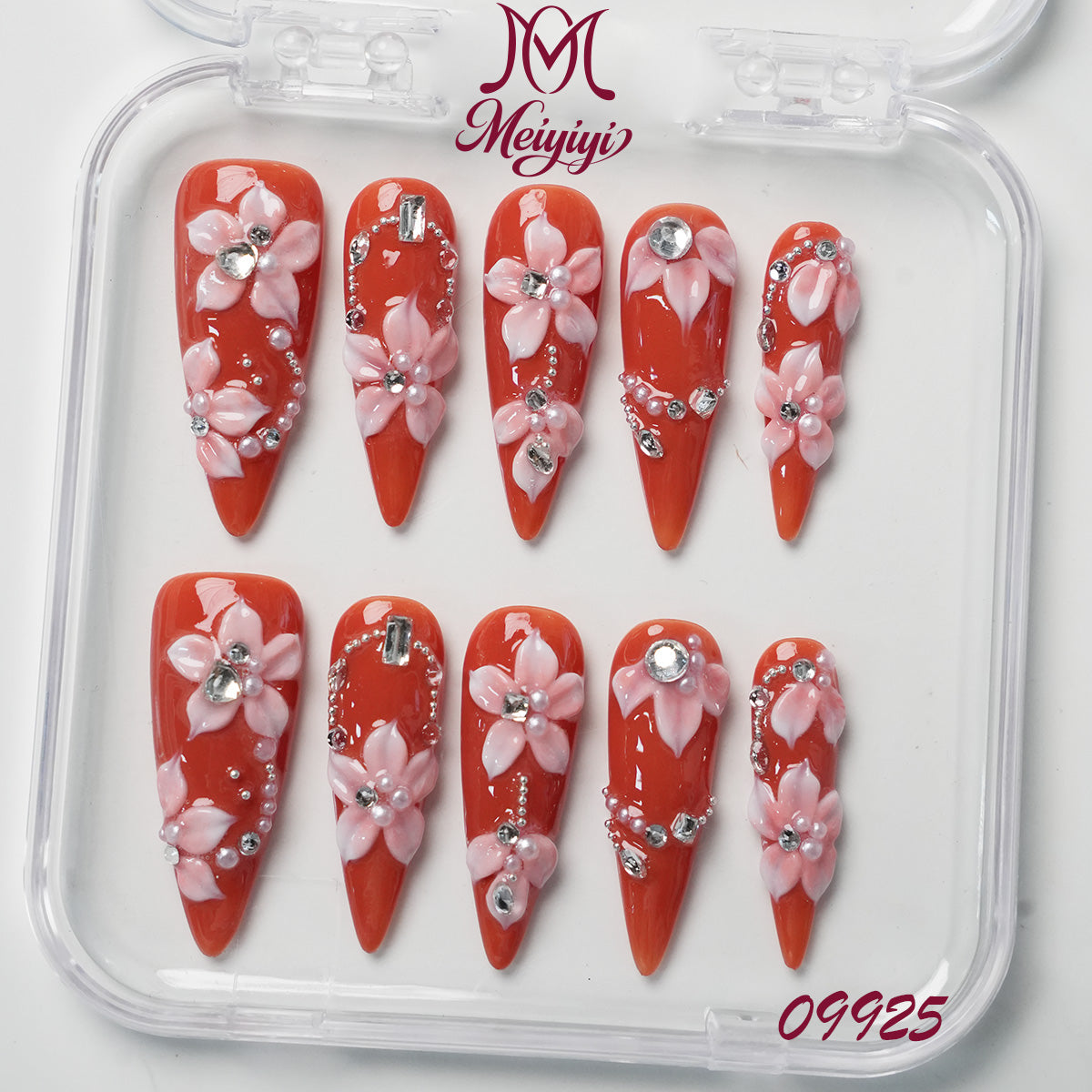 09925-MYY's designer original high-end design customized luxury hand-painted wearable nail art