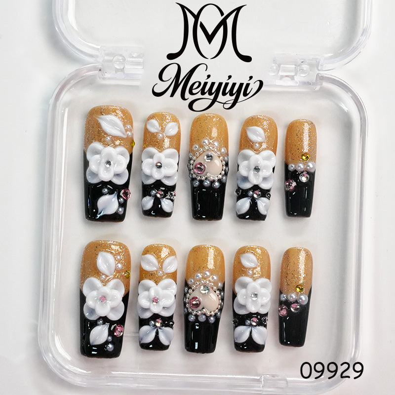 09929-MYY's designer original high-end design customized luxury hand-painted wearable nail art