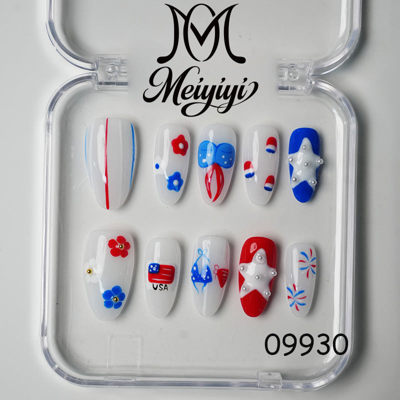09930-MYY's designer original high-end design customized luxury hand-painted wearable nail art