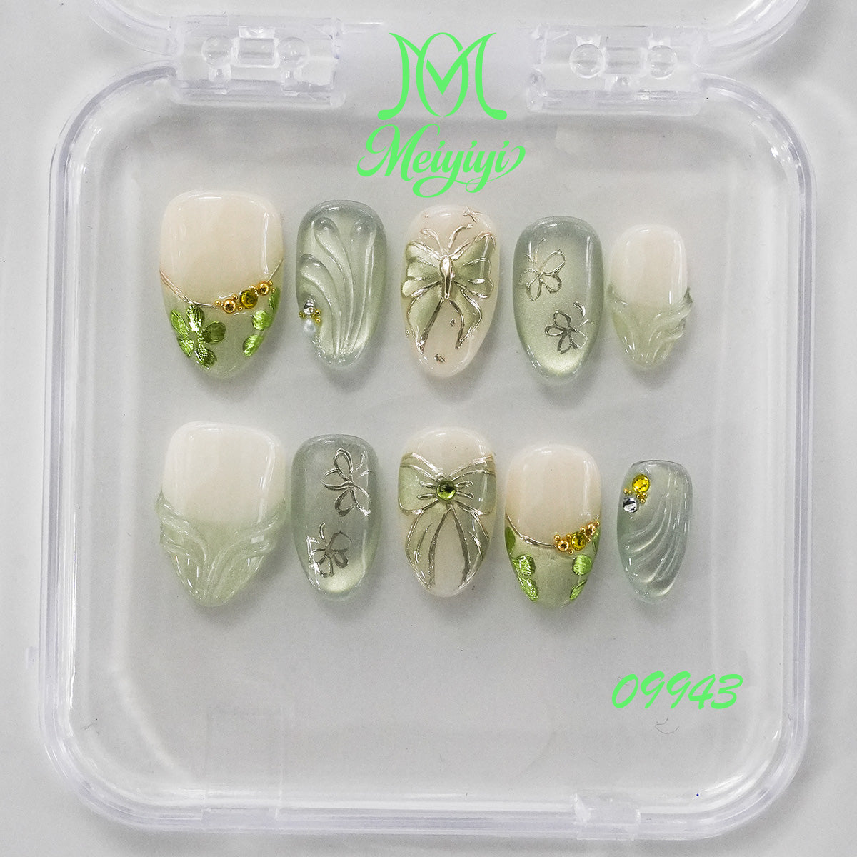 09943-MYY's designer original high-end design customized luxury hand-painted wearable nail art