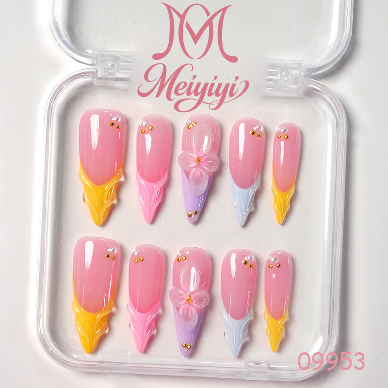 09953-MYY's designer original high-end design customized luxury hand-painted wearable nail art