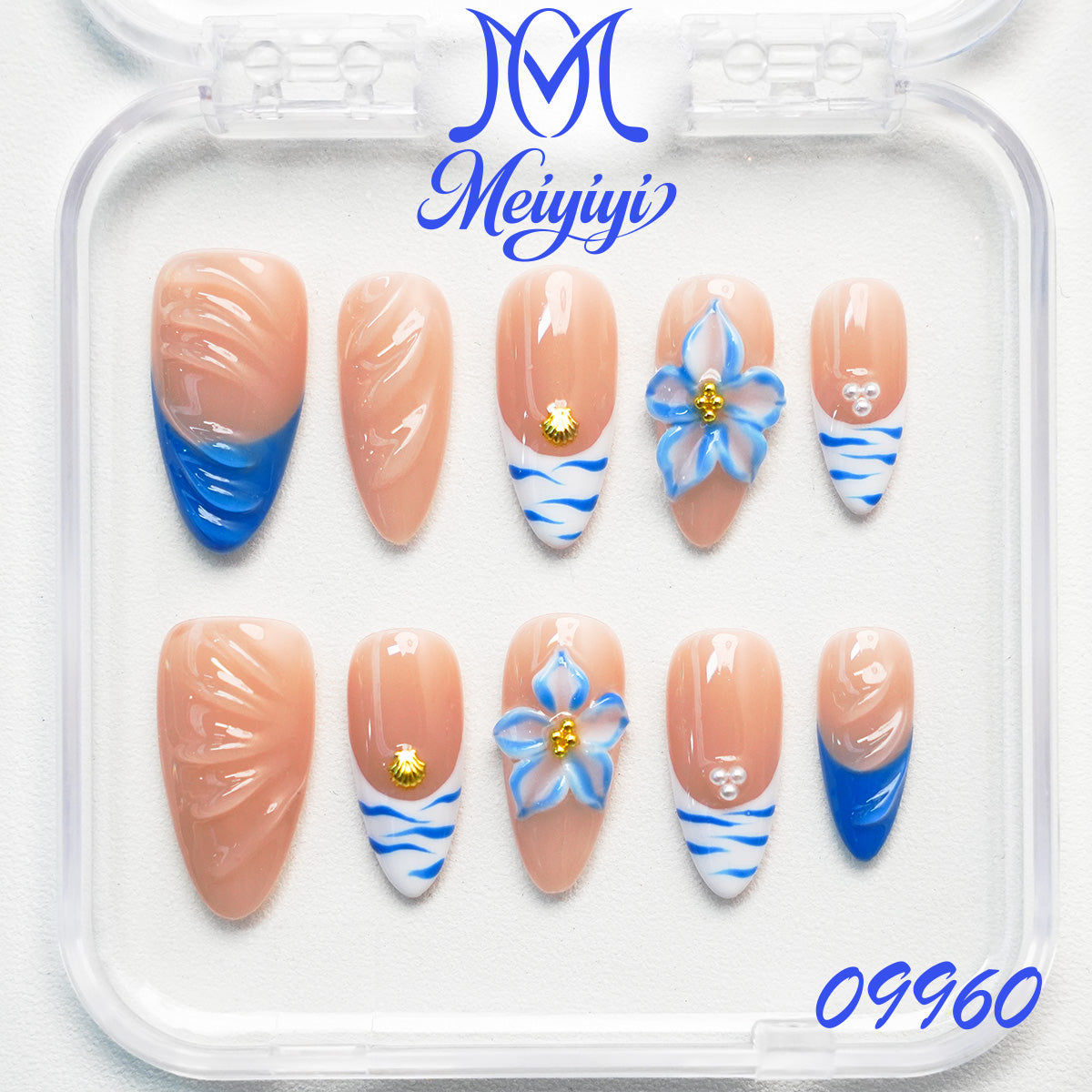09960-MYY's designer original high-end design customized luxury hand-painted wearable nail art
