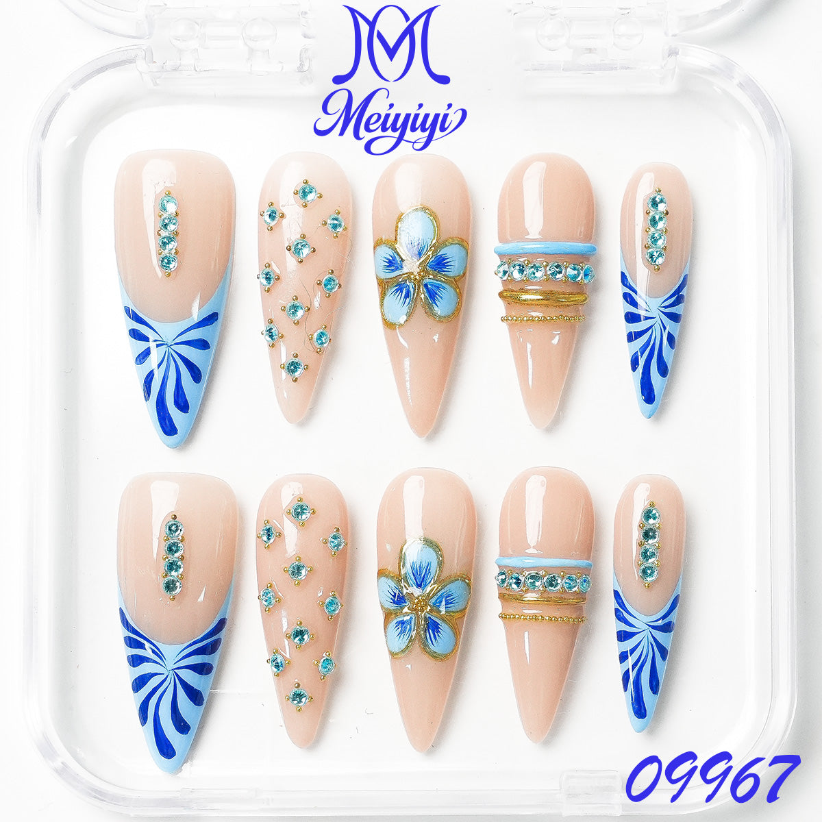 09967-MYY's designer original high-end design customized luxury hand-painted wearable nail art